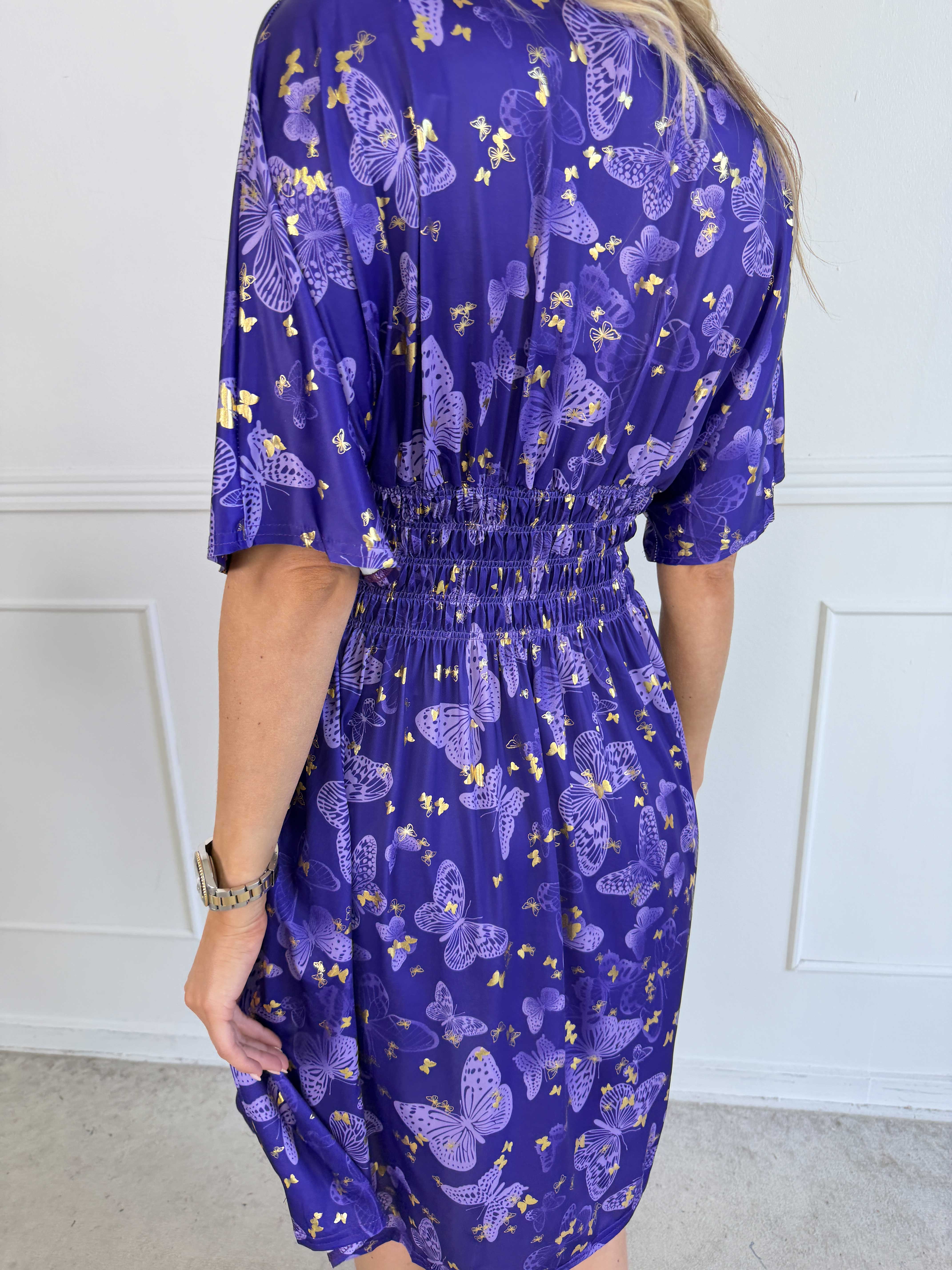 Pams Butterfly Short - Elastisk kjole med sommerfugleprint